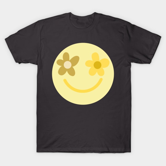 Yellow Happy Face T-Shirt by gray-cat